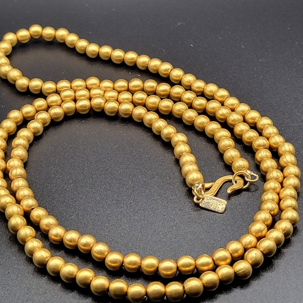 Vtg Kenneth Jay Lane (Kjl) 37" Gold Tone Balls Ne… - image 4
